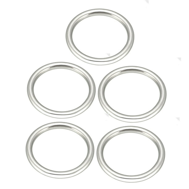 5 Pcs Multi-Purpose Metal O Ring Buckle Welded 38mm x 30mm x 4mm 